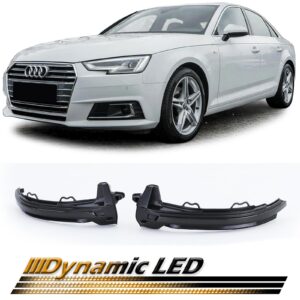 Dynamische LED Spiegel Blinker Schwarz Smoke für Audi A4 B9 ab 15