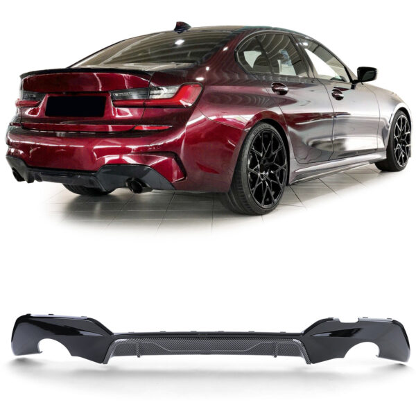 Sport diffuser achter Perfomance carbon look voor BMW 3-serie G20 sedan vanaf 18