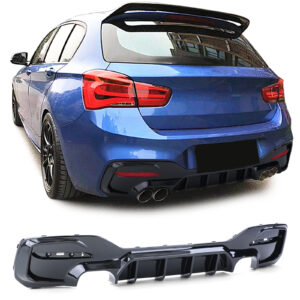 Achterdiffusor sportlook zwart glans voor BMW 1 serie F20 F21 Facelift van 15