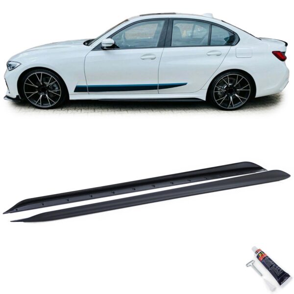 Sideskirts sportoptiek zwart mat voor BMW 3-serie G20 sedan vanaf 18