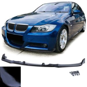 BMW 3-serie E90 E91 05-08 Voorspoiler lip zwart glanzend passend voor M voorbumper