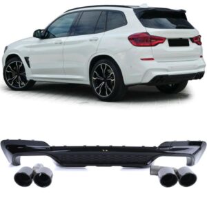 Achterdiffusor sport performance glans met eindpijpen zwart passend voor BMW X3 G01