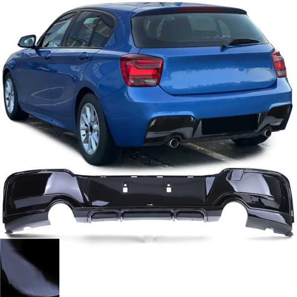 Sport achterdiffusor performance zwart glanzend geschikt voor BMW 1-serie F20 F21 vanaf 10-15