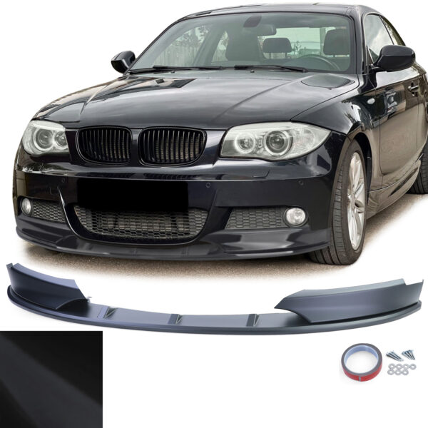 Voorspoiler lip performance Mat zwart voor BMW 1 serie E82 E88 11-13