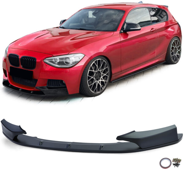 Performance Zwarte Mat Voorspoilerlip voor BMW 1-Serie F20/F21 (2010-2014)