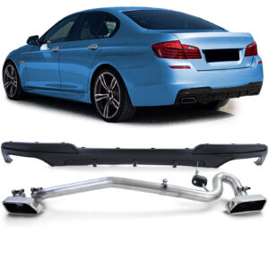 Matte achterdiffuser + Duplex V8 uitlaat conversie geschikt voor BMW F10/F11