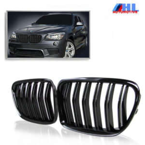 Grill BMW X1 E84 Dubbel Spijls Glanzend Zwart.