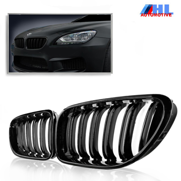 Grill DubbelSpijls Mat Zwart BMW 6 serie F06/F12/F13 bj vanaf 2011.