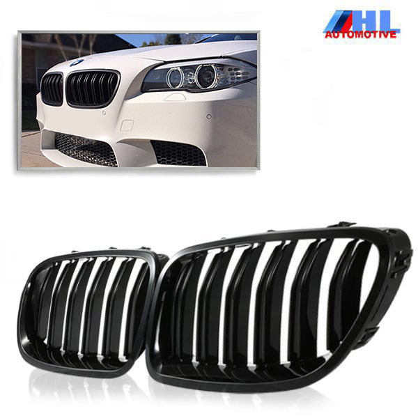 Grill DubbelSpijls Mat Zwart BMW F10/F11 bj 10-15.