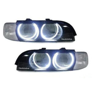 Koplampglazen met Wit Knipperlichten + LED Angel Eyes BMW E39 95-00