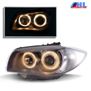 Koplampen BMW 1-serie E81/E82/E87/E88 met Angel Eyes Zwart