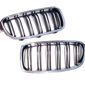 Grille Dubbel Spijl Glanzend Chrome Zwart BMW 3 serie F30/F31 bj 11 - 15