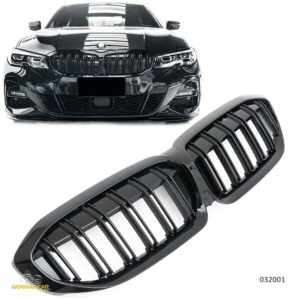 Grill DubbelSpijls Glanzend Zwart BMW G20 G21 met / zonder camerafunctie